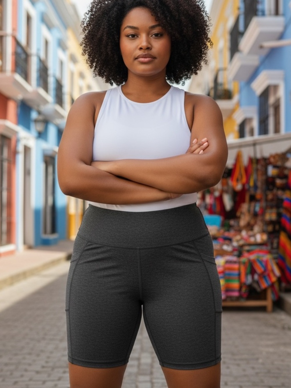 Kirkland Signature Women’s Charcoal Bike Shorts with Side Pockets